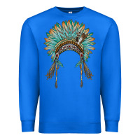 True Royal native american headdress turquise Premium Sweatshirt - BarkalooDesign