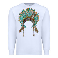 White native american headdress turquise Premium Sweatshirt - BarkalooDesign