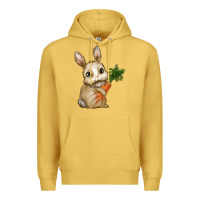 Antique Gold Happy Easter With Bunny And Carrot Premium Hoodie - RanaPortraitStore