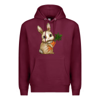 Burgundy Happy Easter With Bunny And Carrot Premium Hoodie - RanaPortraitStore