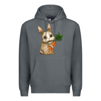 Rock Happy Easter With Bunny And Carrot Premium Hoodie - RanaPortraitStore