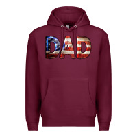 Burgundy American Flag Dad 4th of July Premium Hoodie - LillyAllenDesigns