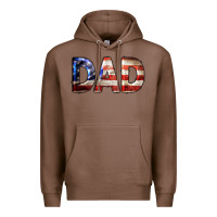 Chestnut American Flag Dad 4th of July Premium Hoodie - LillyAllenDesigns