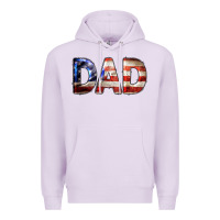 Lilac American Flag Dad 4th of July Premium Hoodie - LillyAllenDesigns