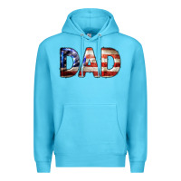 Ocean Blue American Flag Dad 4th of July Premium Hoodie - LillyAllenDesigns