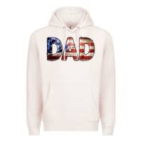 Pale Pink American Flag Dad 4th of July Premium Hoodie - LillyAllenDesigns