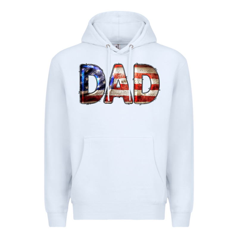 American Flag Dad 4th Of July Premium Hoodie by LillyAllenDesigns | Teevron