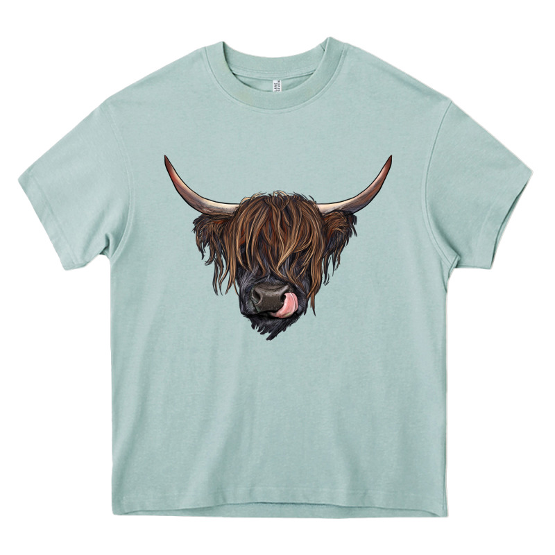 Black Highland Cow Heavy Core Tee by RanaPortraitStore | Teevron