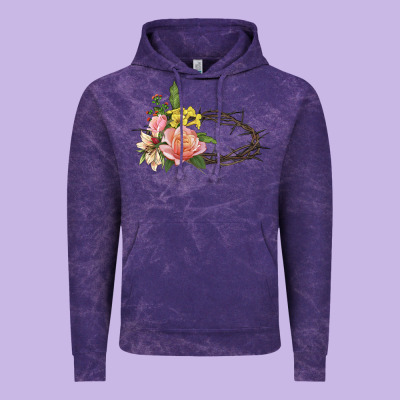 Crown Of Thorns Floral Easter Vintage Hoodie Designed By Cowgirlartshop