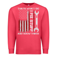 Cardinal That_s What I Do I Fix Stuff And I Know Things American Flag Premium Sweatshirt - trangStudio