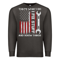 Smoke That_s What I Do I Fix Stuff And I Know Things American Flag Premium Sweatshirt - trangStudio
