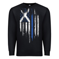 Black Scottish American Flag Combo Scotland USA Saltire Gift Premium Sweatshirt - trangStudio