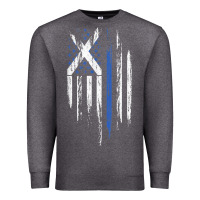Charcoal Heather Scottish American Flag Combo Scotland USA Saltire Gift Premium Sweatshirt - trangStudio