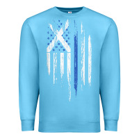 Ocean Blue Scottish American Flag Combo Scotland USA Saltire Gift Premium Sweatshirt - trangStudio