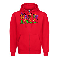 Red Happy halloween Zipper Hoodie - Artiststas
