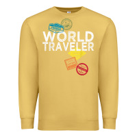 Antique Gold world traveler passport stamp gift shirt for men and women t shirt Premium Sweatshirt - trangStudio