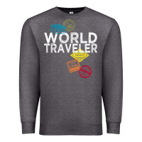 Charcoal Heather world traveler passport stamp gift shirt for men and women t shirt Premium Sweatshirt - trangStudio