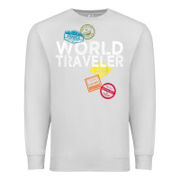 Dove Grey world traveler passport stamp gift shirt for men and women t shirt Premium Sweatshirt - trangStudio
