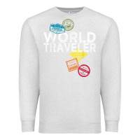 Oatmeal Heather world traveler passport stamp gift shirt for men and women t shirt Premium Sweatshirt - trangStudio