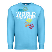 Ocean Blue world traveler passport stamp gift shirt for men and women t shirt Premium Sweatshirt - trangStudio