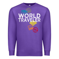 Purple world traveler passport stamp gift shirt for men and women t shirt Premium Sweatshirt - trangStudio
