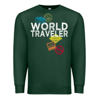 Sports Green world traveler passport stamp gift shirt for men and women t shirt Premium Sweatshirt - trangStudio