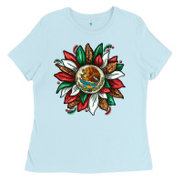 Baby Blue Mexican Sunflower Ladies Tee - texasbilliewilder