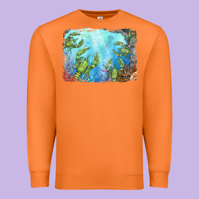 Lobster Background Premium Sweatshirt Designed By Barkaloodesign