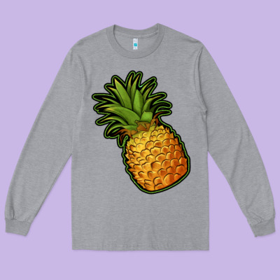 Pineapple Long Sleeve Tee Designed By Jasminsmagicworld