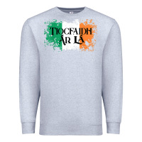Heather Grey Tiocfaidh Ar La Vintage Ireland Irish Flag Gifts For Men Premium Sweatshirt - trangStudio