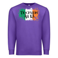 Purple Tiocfaidh Ar La Vintage Ireland Irish Flag Gifts For Men Premium Sweatshirt - trangStudio
