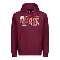 Burgundy Nurse Valentine Premium Hoodie - CowhideDigitalArt