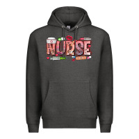 Charcoal Heather Nurse Valentine Premium Hoodie - CowhideDigitalArt