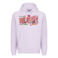 Lilac Nurse Valentine Premium Hoodie - CowhideDigitalArt