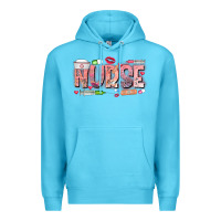 Ocean Blue Nurse Valentine Premium Hoodie - CowhideDigitalArt