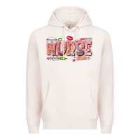 Pale Pink Nurse Valentine Premium Hoodie - CowhideDigitalArt