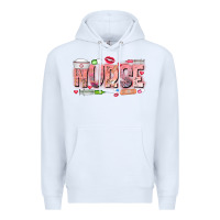 White Nurse Valentine Premium Hoodie - CowhideDigitalArt