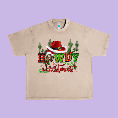 Howdy Christmas Cowboy Hat Urban Heavy Tee Designed By Cowgirlartshop