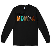 Black Blessed Momma Long Sleeve Tee - CowCowDesign