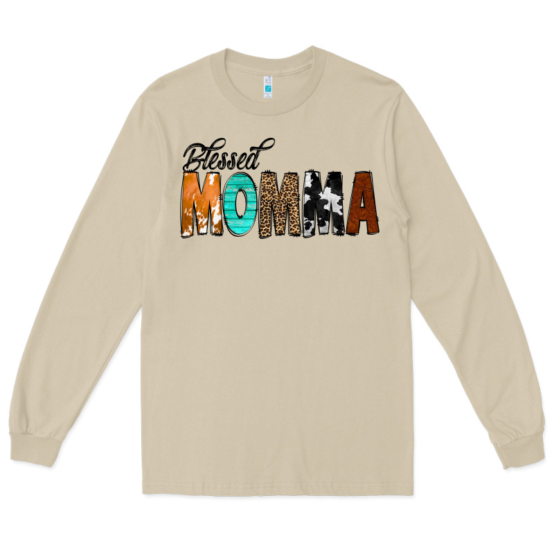 Blessed Momma Long Sleeve Tee by CowCowDesign | Teevron
