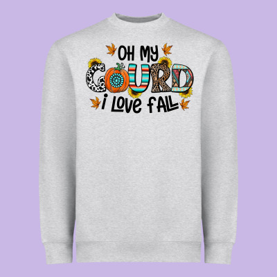 Oh My Gourd I Love Fall Heavyweight Sweatshirt Designed By Cowhidedigitalart