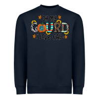 Navy oh my gourd i love fall Heavyweight Sweatshirt - CowhideDigitalArt