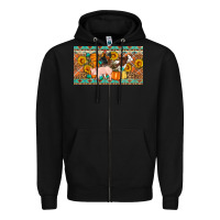 Black Fall farm animals cow pig rooster Zipper Hoodie - Artiststas