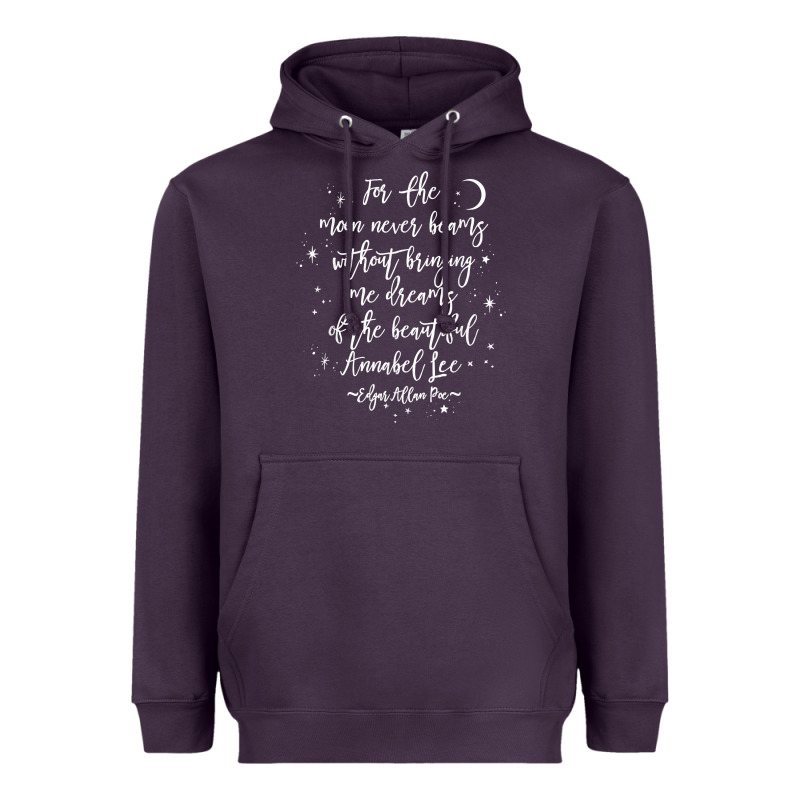Edgar Allan Poe Literary Gift, Annabel Lee Quote Gothic Poet T Shirt Heavyweight Hoodie by trangStudio | Teevron
