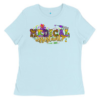 Baby Blue MA Medical Assistant Mardi Gras Ladies Tee - NancyCooperArtShop
