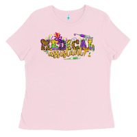 Bubblegum Pink MA Medical Assistant Mardi Gras Ladies Tee - NancyCooperArtShop
