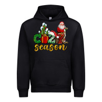 Black cozy season with santa christmas tree cactus and gift Urban Hoodie - AdoDesignShop