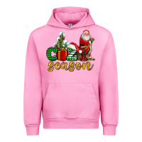 Fuchsia Pink cozy season with santa christmas tree cactus and gift Urban Hoodie - AdoDesignShop