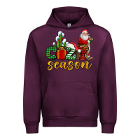 Mauve Wine cozy season with santa christmas tree cactus and gift Urban Hoodie - AdoDesignShop
