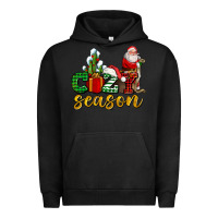 Pigment Black cozy season with santa christmas tree cactus and gift Urban Hoodie - AdoDesignShop